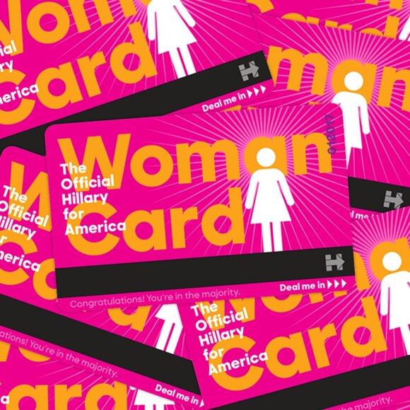 2016 THE OFFICIAL HILARY CLINTON FOR AMERICA WOMAN CARD . DEAL ME IN . DEMOCRAT - Picture 8 of 11
